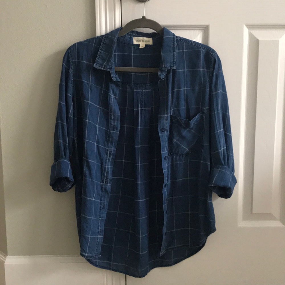 Cloth & Stone Plaid Blouse